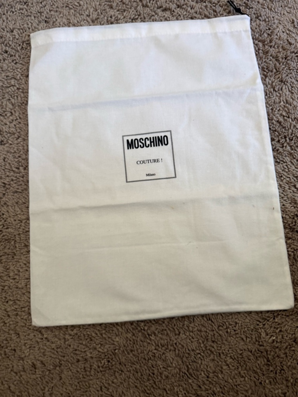 Moschino White Canvas Logo dust bag for shoe